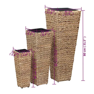 Tall Water Hyacinth <b>Tree</b> Planter with Plastic Insert, Boho Chic Garden <b>Pot</b> Home Decor, High Quality Vietnam Handicraft Wholesale - Product Image 2