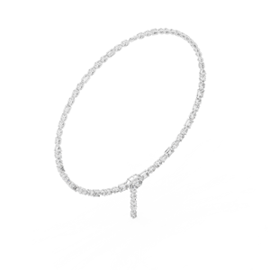 LUXURY 18KT WHITE GOLD RHODIUM PLATED TENNIS CHAIN NECKLACE ADORNED 14.2CT MIX CUT LAB GROWN DIAMONDS for PARTY WEAR WEDDINGS - Product Image 3