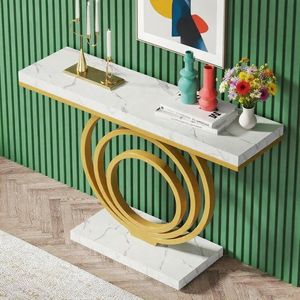 Consolle Dorata per Ingresso, Elegante Arredo Casa, Tavoli Consolle - Product Image 1
