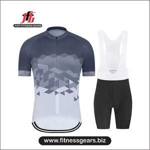ชุดยูนิฟอร์มปั่นจักรยานแบบไม่มีแขน JUST FITNESS GEARS ผลิตจากผ้าสแปนเด็กซ์/โพลีเอสเตอร์คุณภาพสูง 100% แห้งเร็ว พิมพ์ลายแบบซับลิเมชั่น สำหรับผู้ใหญ่ | - Product Image 1