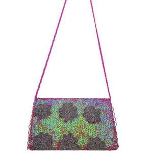 Accessoires de mode en cristal de luxe faits à la main en Inde, poignée de sac baguette perlée multicolore, sac à main décontracté durable, style local - Product Image 1
