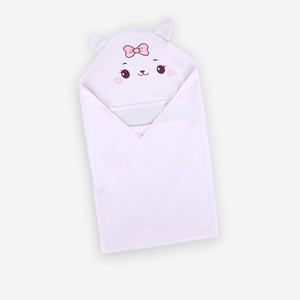 ALB13 Serviette carrée à capuche multi-usage pour nouveau-né - 100% coton biologique respirant tricoté couleur unie pour chambre à coucher Dokma OEM/ODM - Product Image 5