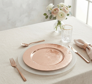 Assiettes de service décoratives en cuivre antique pour la table, en métal, pour hôtels, cuisines et traiteurs - Product Image 1
