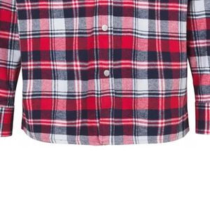 เสื้อเชิ้ตผู้ชายแบบติดกระดุม ลายสก็อต ผ้าฝ้ายพรีเมียม แขนยาว สวมใส่สบาย เหมาะสำหรับใส่ทำงาน  รับผลิตแบบ OEM ODM จากโรงงาน - Product Image 4