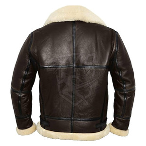 Breathable Lightweight <b>Men</b> Winter <b>Jacket</b> Casual Wear Top Selling <b>Men</b> <b>Shearling</b> Leather <b>Jacket</b> In Reasonable Price - Product Image 2