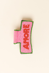 Pince à cheveux en plastique faite à la main avec broderie de perles, accessoire de mode élégant pour femme, idéal pour mariée, fabriqué en Inde - Product Image 6