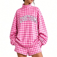 Ensemble de survêtement oversize à manches longues de qualité supérieure, imprimé sur mesure, style preppy, tenue deux pièces, vêtements de printemps et d'été