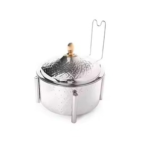 Olla para guisos estilo árabe con tapa de latón repujada, calentador de alimentos, plato para servir, para bodas, fiestas, catering. - Product Image 4
