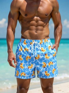 Shorts de Baño Unisex con Estampado Floral, Transpirables, de Secado Rápido, con Forro de Malla, Ligeros, para Playa, Venta al Por Mayor, Fabricante OEM - Product Image 4