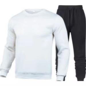 Ensemble sweat à capuche et pantalon en coton tricoté 100 % pour homme – Motif lettres extensible, respirant, avec poches – Idéal pour l'hiver - Product Image 5