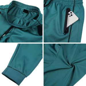 Ensemble de survêtement pour homme, couleur turquoise, à capuche, sweat-shirt zippé à manches longues avec pantalon de jogging, couleur unie, respirant, coupe régulière, décontracté, pour l'activité physique - Product Image 6