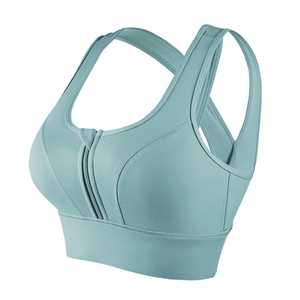 New Arrival High Quality Women's OEM Customized Front Racerback Sports Bra Medium Support Yoga Ready Polyester/Nylon Material - Product Image 6