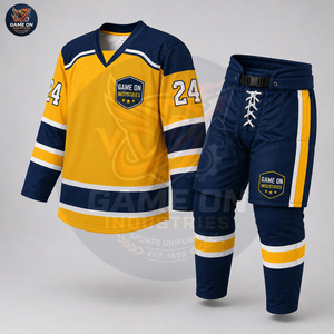 Sublimated Hockey Jersey with Protective Pants Breathable Quick Dry Athletic Sports Wear Custom OEM Ice Hockey Team Uniform - Product Image 5