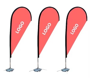 ชุดธงหยดน้ำแบบกำหนดเอง ธงโฆษณากลางแจ้งพร้อมเสาและฐาน ผลิตในเวียดนาม รับผลิตแบบ OEM ODM ทำจากอะลูมิเนียมและไฟเบอร์กลาส - Product Image 1