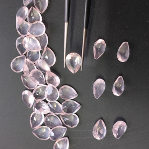 Cuarzo Rosa Natural 8x6MM Corte Pera, Gema Suelta de la Mejor Calidad para la Fabricación de Joyas - Product Image 3