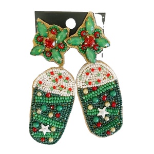 Trendy Multi-Beaded <b>Ugly</b> <b>Sweater</b> Dangle Earrings New Year's Seed Beaded Holiday Gift for Her - Product Image 2