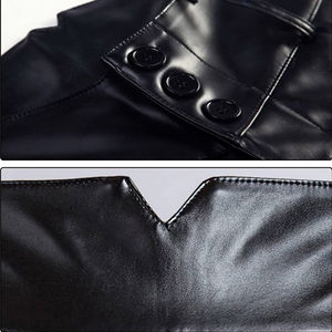 Pantalones de Cuero Negros Personalizados para Hombre, de Alta Demanda, Cintura Alta, Estilo Casual, Transpirables, Ajustados, Tipo Cintura Media, Rectos, para Invierno - Product Image 6