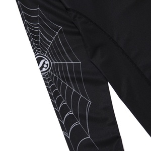 Lynx Mixed Martial Arts Long Sleeve Shirt And <b>Shorts</b> Set <b>Black</b> Spiderweb Print Moisture Wicking Athletic Wear For <b>Men</b> - Product Image 6