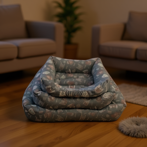 Ensemble de lit pour chien Yommy Dog Bed Set S M L antidérapant avec motif - Product Image 3