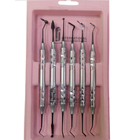 Set Instrumen Pengisi Komposit Resin Manual Ergonomis Berkualitas Tinggi Kelas A+ 7 Buah Spatula Gigi Kelas I Warna Perak