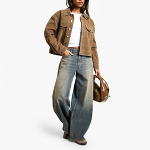 Pantalones Vaqueros de Moda para Mujer, de Alta Calidad, OEM, Nuevos Modelos, Pantalones Vaqueros Holgados de Cintura Alta para Mujer, Pantalones Vaqueros Extra Grandes - Product Image 4