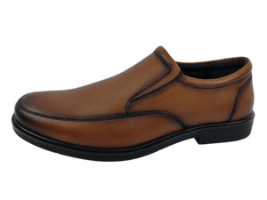 Mocasines de Cuero Genuino Color Marrón Tabaco, Punta Redonda, Sin Cordones, Suela de Goma Acolchada, Color Sólido, Para Todas las Temporadas - Product Image 5