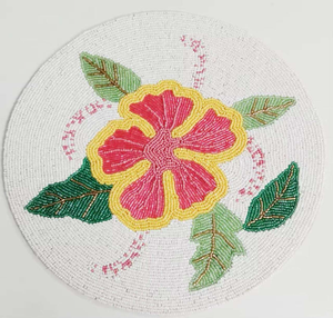 Beaded Eco-Friendly Handmade Customized Shape <b>Runner</b> Mats Pads Coasters Floral Designs for Wedding Christmas Party <b>Table</b> Decor - Product Image 1