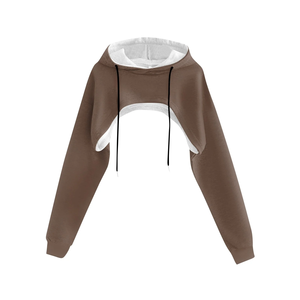 Autumn Streetwear High Quality Plain <b>Crop</b> <b>Top</b> <b>Hoodies</b> Women Plain Blank - Product Image 3