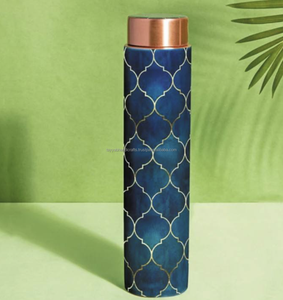 High Standard Quality Copper Drinking <b>Water</b> <b>Bottle</b> Enamel Printed Copper <b>Bottle</b> for Health Benefits From India - Product Image 5