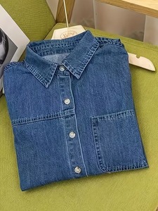 เสื้อเชิ้ตเดนิมพรีเมียมสำหรับผู้ชาย แขนยาว ผ้าทวิลย้อมเส้นด้าย เป็นมิตรต่อสิ่งแวดล้อม กันยับ แห้งเร็ว ระบายอากาศได้ดี สีพื้น คลาสสิก สไตล์ลำลอง รับผลิตแบบ OEM - Product Image 5