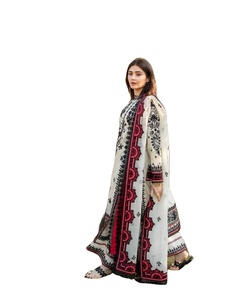 Wholesale Custom Embroidered Georgette Silk Modal Viscose <b>Pakistani</b> Chiffon Shalwar Kameez Women's Casual Dress Collection - Product Image 1
