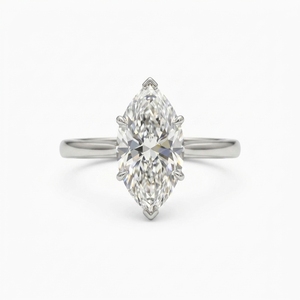 Élégante bague de fiançailles et de mariage AMI JEWELS en or blanc 18 carats avec diamant, sertie à griffes, certifiée IGI, unisexe, simple, brillante, intemporelle - Product Image 1