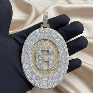 Joyería Hip Hop para Hombre, Colgante Personalizado con Letras, Plata de Ley 925, Diamante Moissanita VVS, Número, Nombre, Inicial, Logotipo - Product Image 1