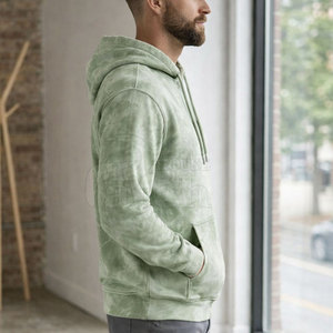 Sudaderas con capucha para hombre con lavado ácido, diseño descolorido a la moda, tela de mezcla de algodón, perfectas para un estilo urbano, atuendos casuales y uso diario. - Product Image 5