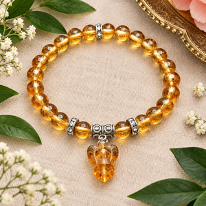 Bracelet extensible en alliage de zinc avec perles de Bouddha en citrine naturelle, cristal jaune, cadeau, bijoux de méditation - Product Image 6