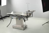 Table d'opération électrique réglable en acier inoxydable en forme de V pour hôpital vétérinaire, table chirurgicale pour examen et opération des animaux de compagnie