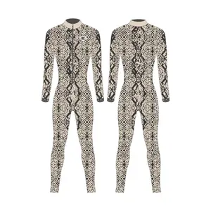 Skinny Sublimation Print Jump Suit Bodycon Rompers One Piece For Ladies Jumpsuits Sexy Bodysuit