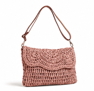Sac bandoulière bohème tissé pour femmes et filles, pochette en paille avec fermeture éclair et sangle unique - Product Image 3
