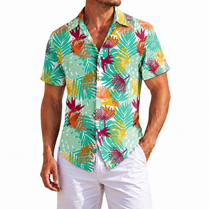 Chemise hawaïenne à fleurs tropicales pour homme, personnalisée par sublimation, manches courtes, décontractée, été, plage, imprimée, boutonnée, pour les vacances - Product Image 2