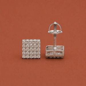 ต่างหูเพชรโมอิสซาไนต์ทรงกลม ดีไซน์วงแหวนคลาสสิก - Product Image 3