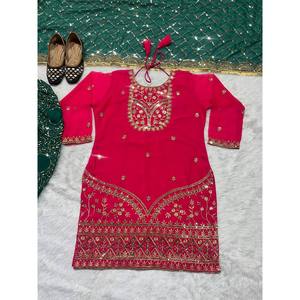 ชุดปาร์ตี้ออกแบบโดยดีไซด์เสื้อ dhoti salwar และ dupatta ดูสง่างาม - Product Image 5