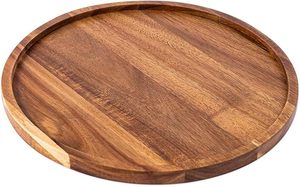 Modern Round Wood <b>Tray</b> for Coffee Table Durable Non-Toxic Food Grade Serving <b>Tray</b> Home Decor (11x11 Inch) - Product Image 2