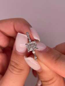 Moissanite Cushion Cut Diamond Engagement Classic <b>Ring</b> For Women's original 925 Silver For Bridal Promise Gift For Lovers - Product Image 5