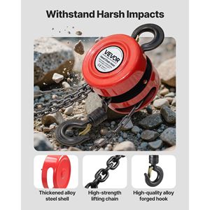 1 Ton 2200 Lbs Capacity Manual Chain <b>Hoist</b> G70 Galvanized Heavy Duty Chain Block 8 ft Lifting Height Manual Chain Block Upgrade - Product Image 5