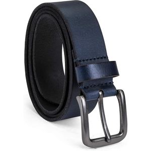 Ceinture en cuir véritable pour homme, ceinture classique en cuir de vache marron avec boucle en métal durable, pour tenue formelle et décontractée - Product Image 3