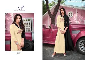 Colección de Kurtis Largos y Redondos de Rayón de 14 kg con Bordados, Diseño Moderno y Elegante, a Precio de Mayoreo para Mujer - Product Image 6