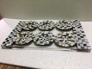 Juego de Posavasos de Nácar Premium con Bandeja Decorativa para Uso en el Hogar, Hoteles, Cafeterías y Restaurantes, de la India - Product Image 4