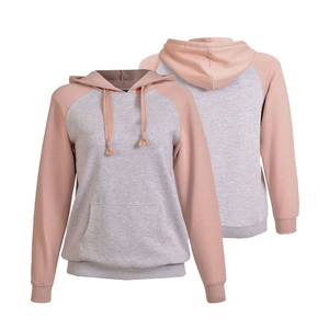 Sweat-shirt à capuche zippé pour homme, gris et rouge, manches raglan, coupe décontractée, tricoté en molleton bouclette, couleur unie, idéal pour l'automne - Product Image 5