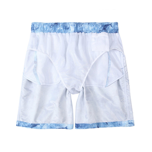Shorts de bain pour hommes à imprimé requin, séchage rapide, bleu océan, avec cordon de serrage à la taille, pour l'été, OEM - Product Image 2