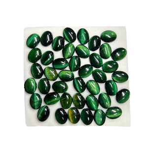 Natural Green Tiger Eye, Malachite & <b>Lapis</b> <b>Lazuli</b> Oval Cabochon Gemstones | Polished Loose Stones 5x7mm to 18x25mm, - Product Image 3